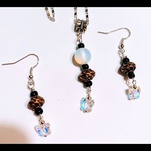 Crystal butterfly necklace set